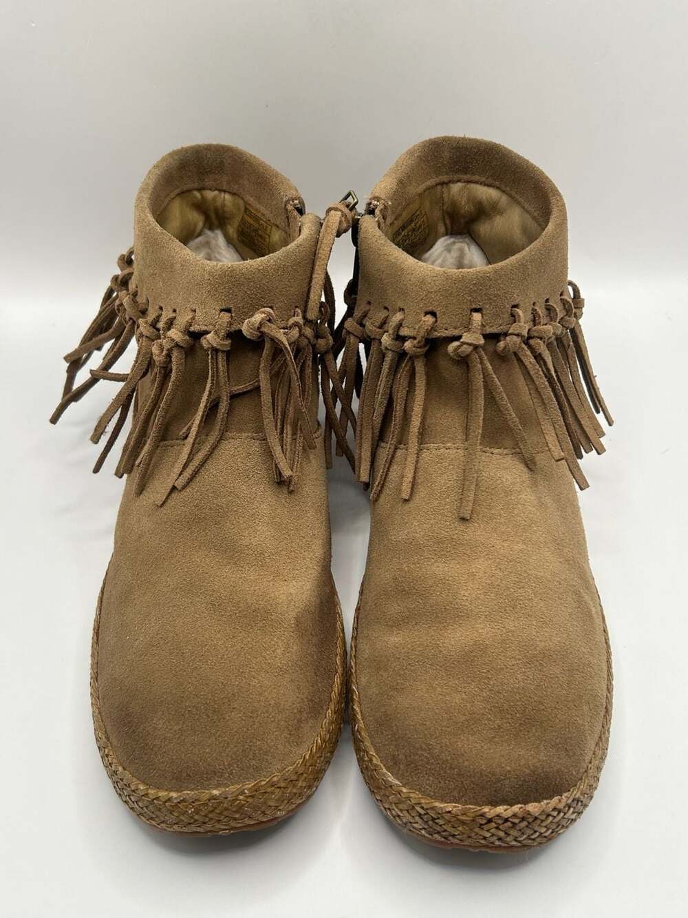 UGG Shenandoah Suede Fringe Moccasin Ankle Booties Chestnut Brown